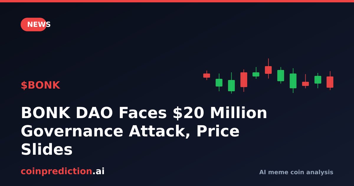 BONK DAO Faces $20 Million Governance Attack, Price Slides