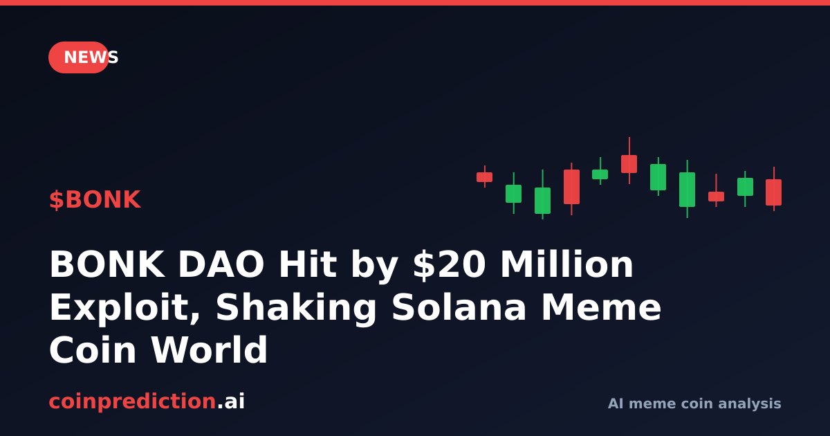 BONK DAO Hit by $20 Million Exploit, Shaking Solana Meme Coin World