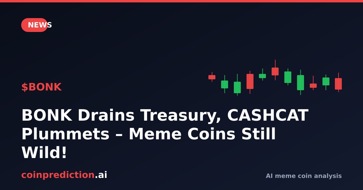 BONK Drains Treasury, CASHCAT Plummets – Meme Coins Still Wild!