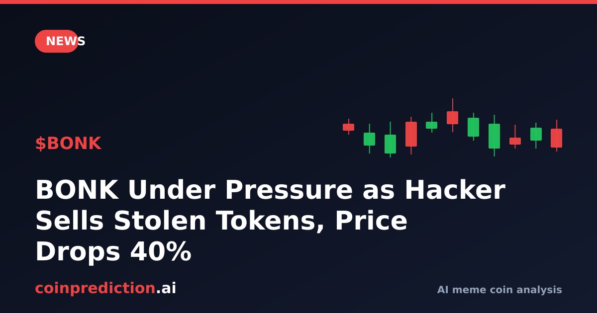 BONK Under Pressure as Hacker Sells Stolen Tokens, Price Drops 40%