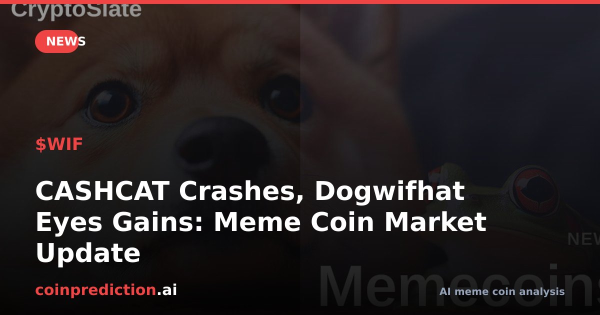 CASHCAT Crashes, Dogwifhat Eyes Gains: Meme Coin Market Update