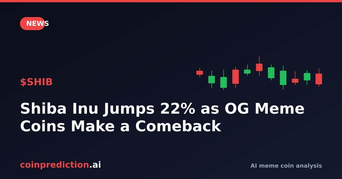 Shiba Inu Jumps 22% as OG Meme Coins Make a Comeback
