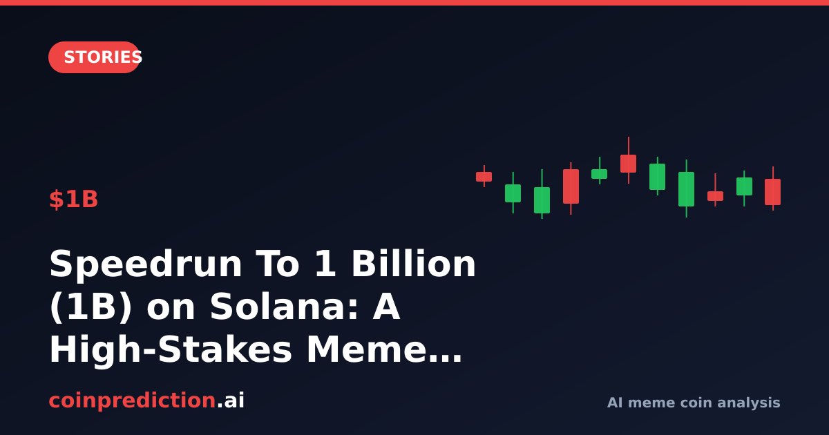 Speedrun To 1 Billion (1B) on Solana: A High-Stakes Meme Coin Gamble