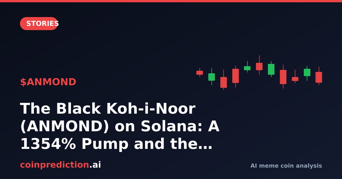 The Black Koh-i-Noor (ANMOND) on Solana: A 1354% Pump and the Harsh Reality